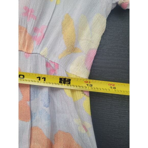 NWT UNIF Dew Flower Print Babydoll Mini Dress Sz XS Blue Mod Retro 70s Cottage - Picture 8 of 9